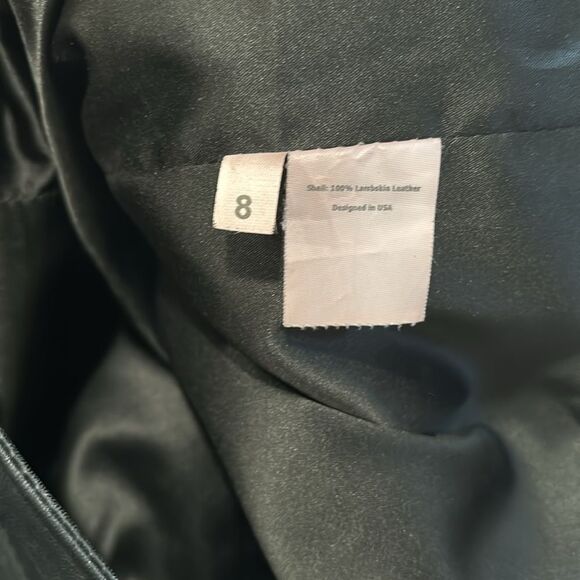 CREER New York 2002 100% Lambskin Leather Black Moto Fitted Pants size 8 - Picture 6 of 6